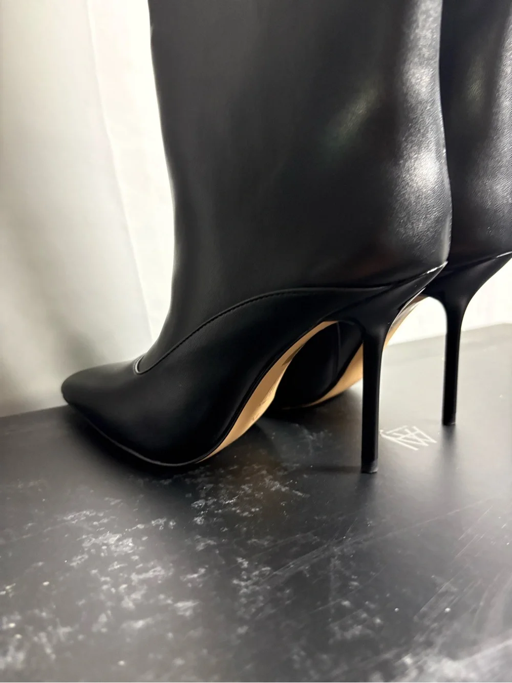 New AAJ By AMINAH Knee-High Pointed Toe Stiletto Boots SIZE 5 M